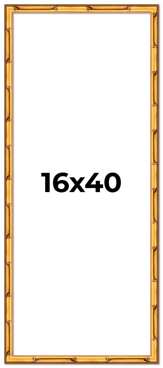 16x40 Bamboo Picture Frame with UV-Resistant Acrylic & Acid Free Backing, Available in 4 Finishes - Brown, Black, Gold, and Natural